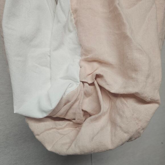Pottery Barn Kids Blush Pink Linen Crib Sheet and Crib Skirt - Picture 2 of 5
